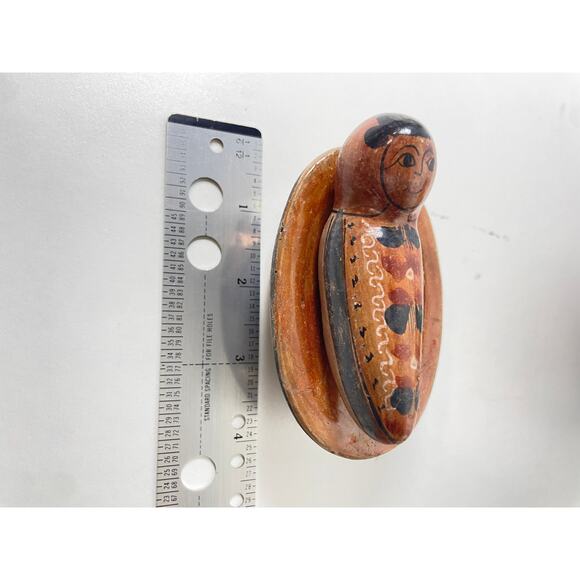 Vintage Tonala Pottery Nativity 2Pc Baby Jesus Cradle Mexican Art Replacement - Picture 6 of 7